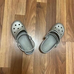 Girls crocs Mary Jane silver sparkle size 13